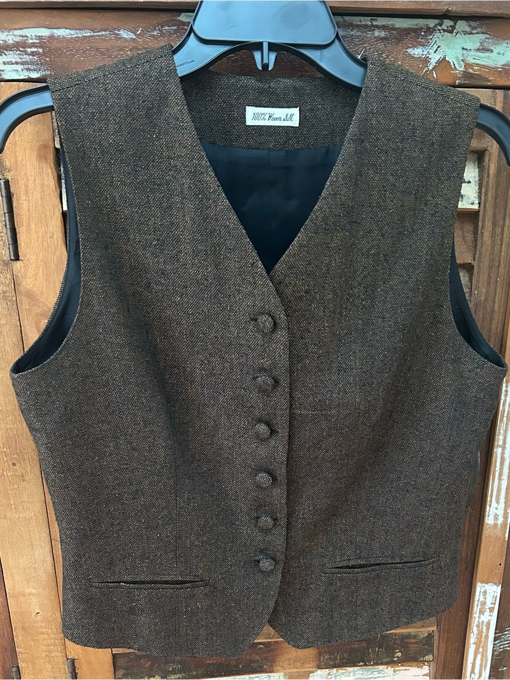 Women’s Brown Wool Blend Tailored Vest by Ann May